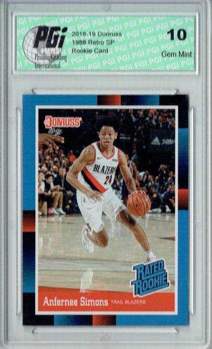 Anfernee Simons 2018 Donruss #RR22 1988 Rated Rookie Retro Rookie Card PGI 10