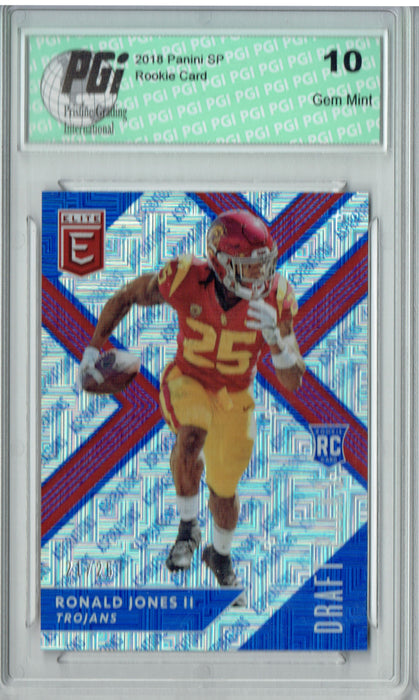 Ronald Jones II 2018 Panini Elite #113 Squares, 25 Made Rookie Card PGI 10