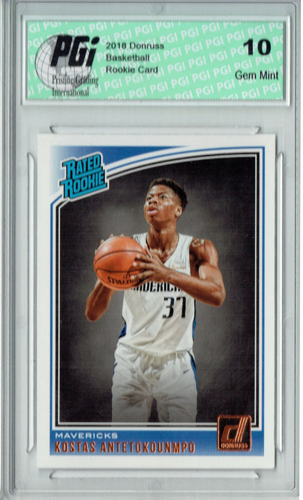 Kostas Antetokounmpo 2018 Donruss Basketball #185 Rookie Card PGI 10