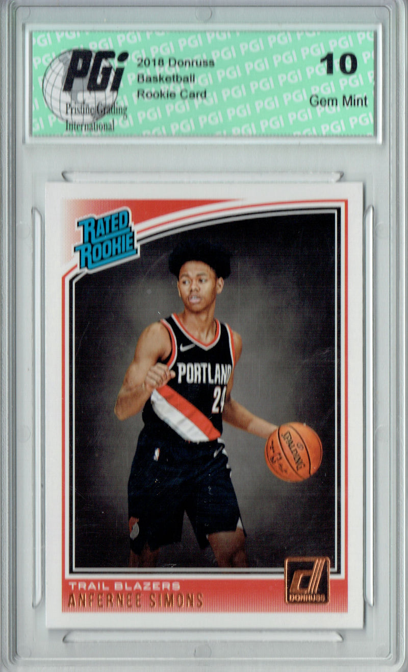Anfernee Simons 2018 Donruss Basketball #186 Rookie Card PGI 10