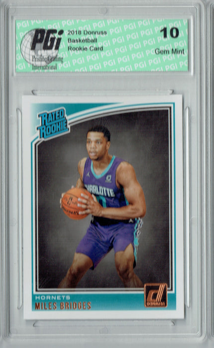 Miles Bridges 2018 Donruss Basketball #172 Rookie Card PGI 10