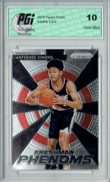 Anfernee Simons 2018 Prizm #2 Freshman Phenoms Rookie Card PGI 10