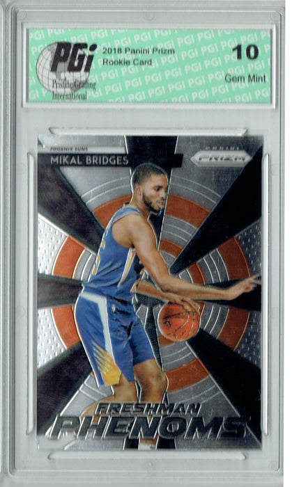 Mikal Bridges 2018 Prizm #16 Freshman Phenoms Rookie Card PGI 10