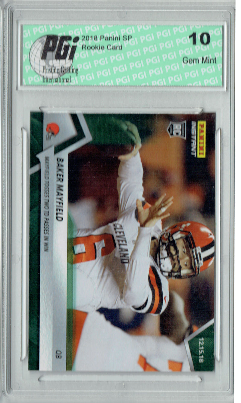 Baker Mayfield 2018 Panini Instant #170 Jersey #6 of 10 Rookie Card PGI 10