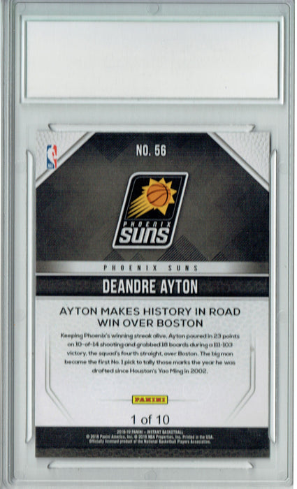 Deandre Ayton 2018 Panini Instant #56 Green SP The #1/10 Rookie Card PGI 10