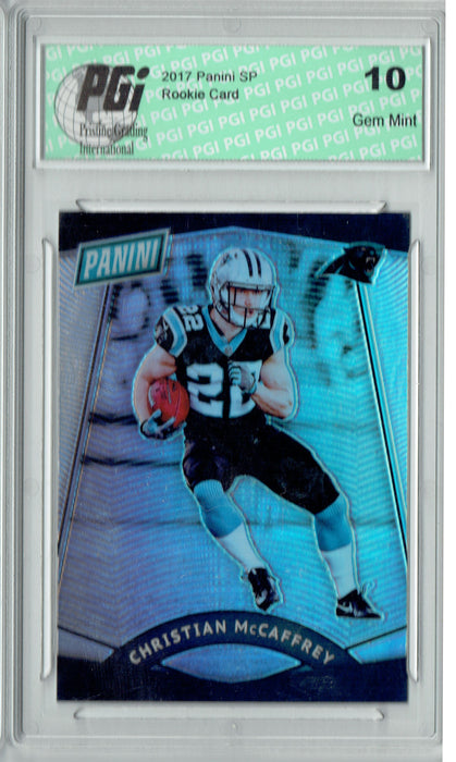 Christian McCaffrey 2017 Panini VIP #28 Silver SP Rookie Card PGI 10