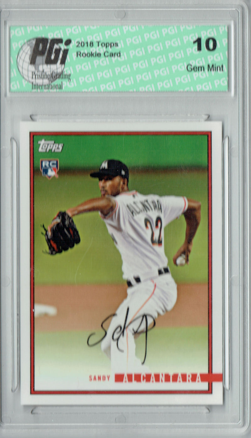 Sandy Alcantara 2018 Topps Rookie Review #35 1435 Made Rookie Card PGI 10