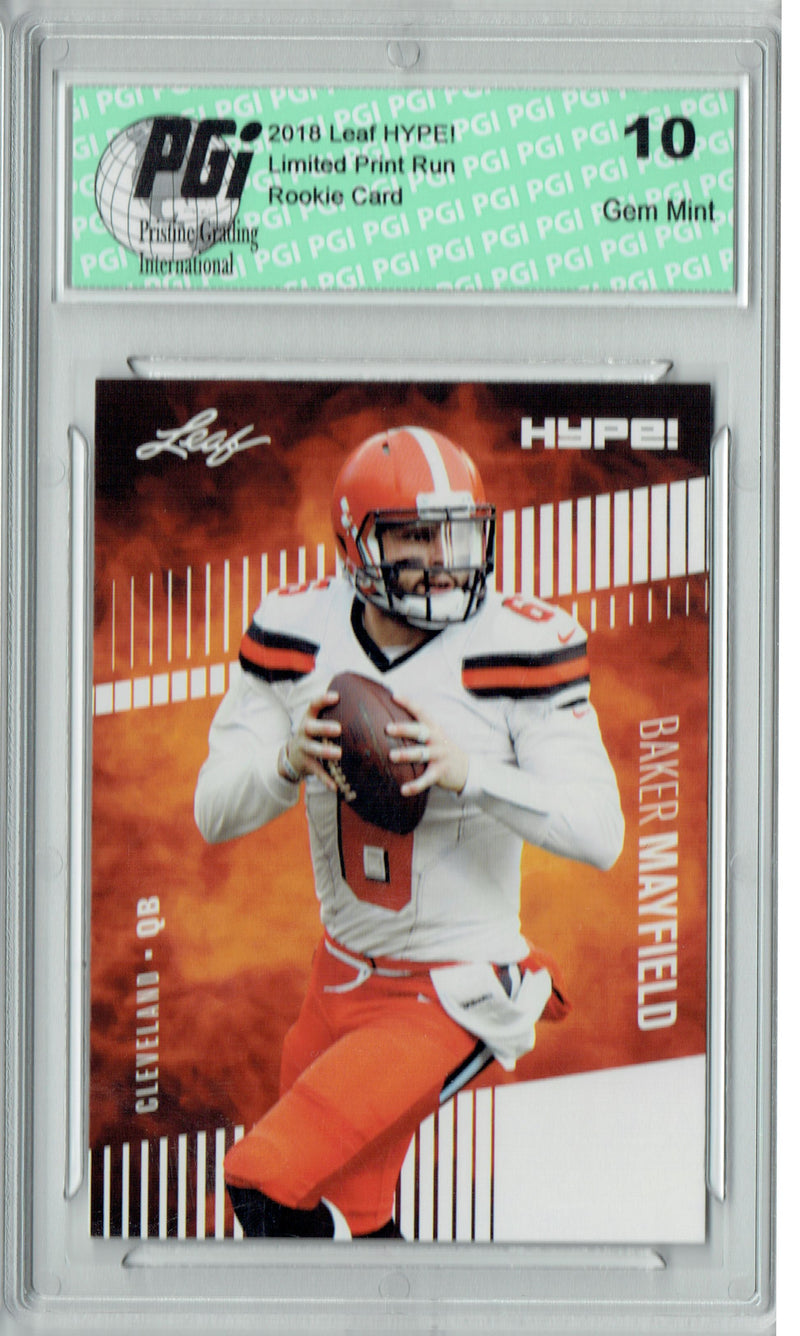 Baker Mayfield Rookie Card PGI 10 Gem Mint Football Trading Card 2018 Leaf HYPE! (21 Cards) Only 5000 Made