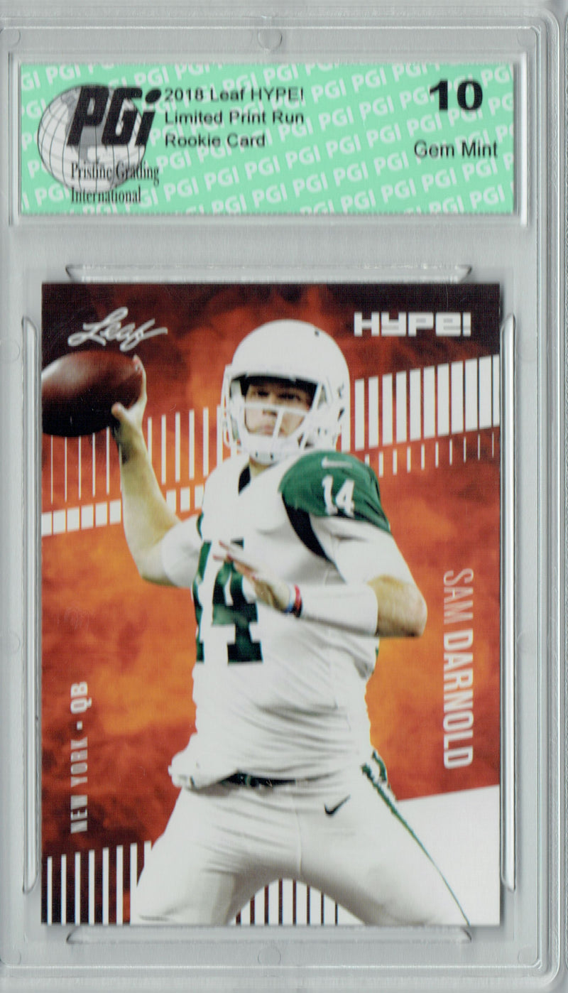 Sam Darnold Rookie Card New York PGI 10 Gem Mint Football Trading Card 2018 Leaf HYPE! #4A Just 5000 Ever Made