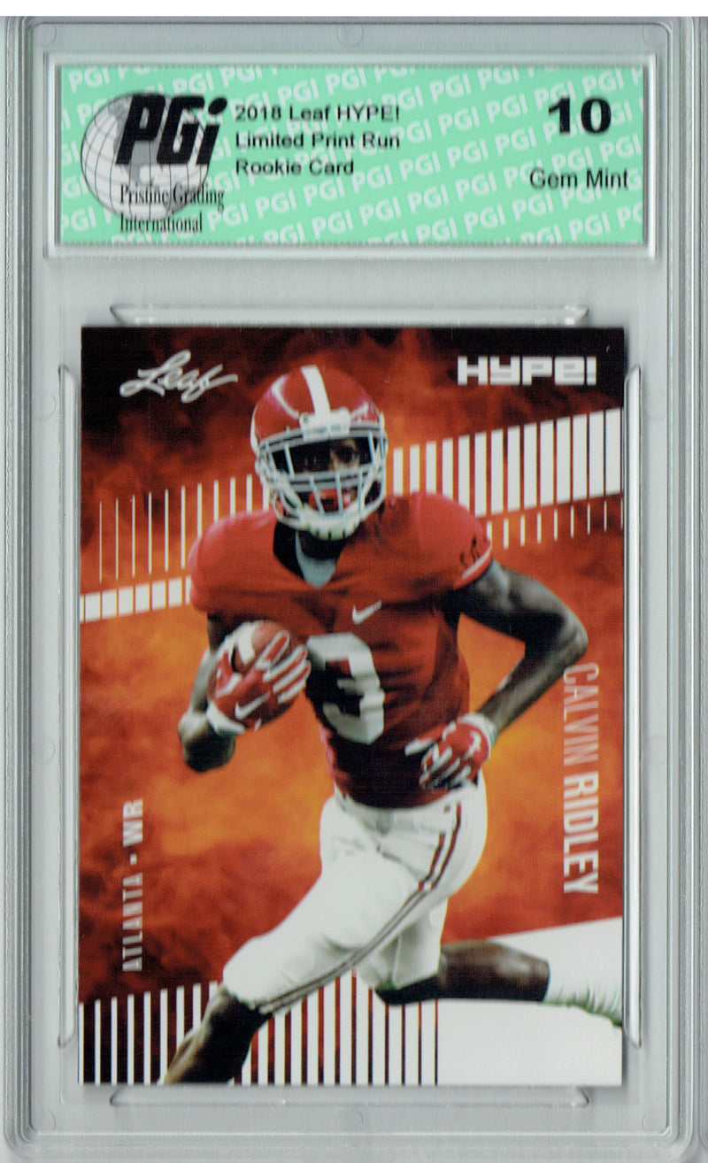 Calvin Ridley Rookie Card Atlanta PGI 10 Gem Mint Football Trading Card 2018 Leaf HYPE! #8 Only 5000 Made