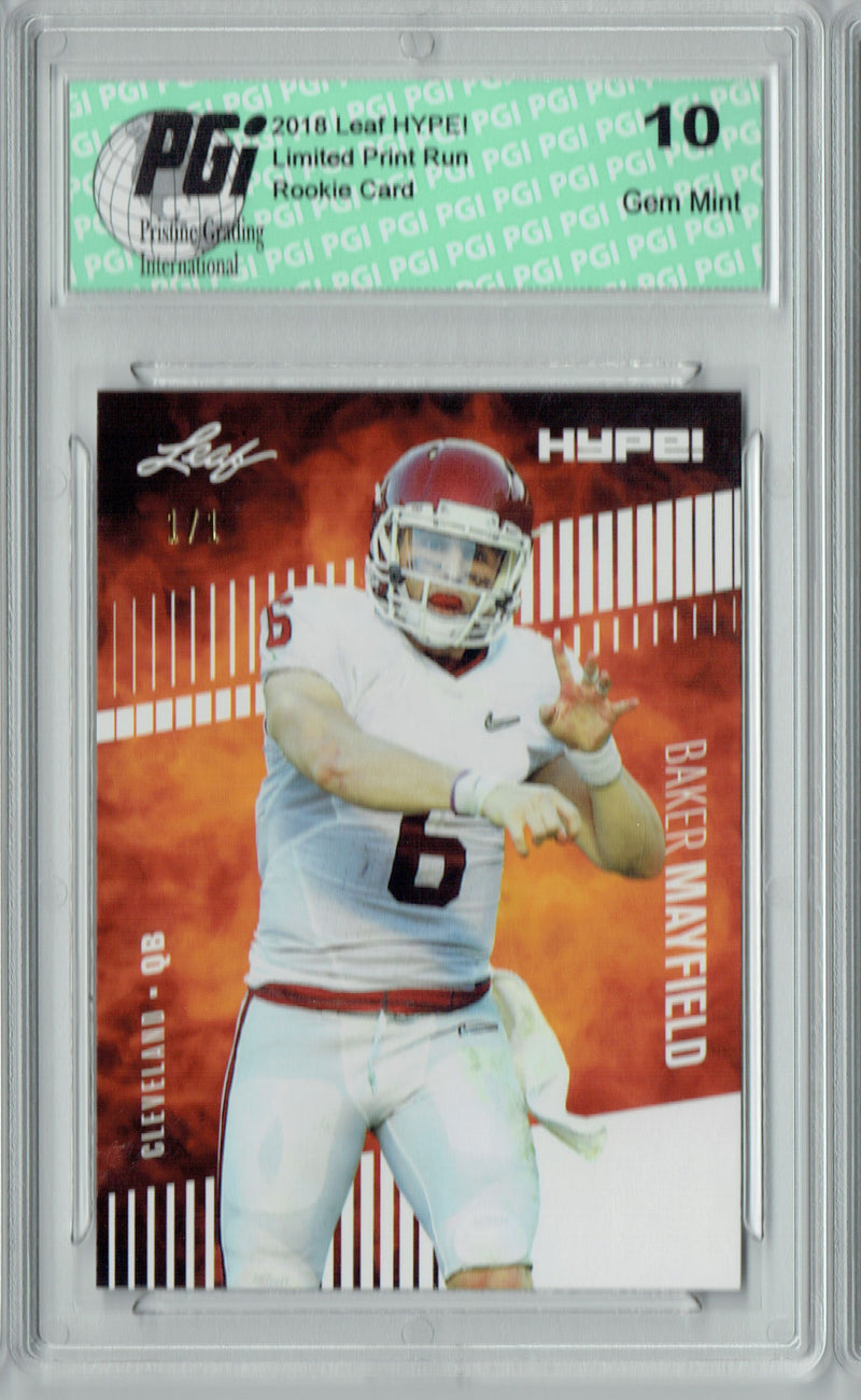 Baker Mayfield Rookie Card Cleveland PGI 10 Gem Mint Football Trading Card 2018 Leaf HYPE! #3 White Blank Back 1 of 1