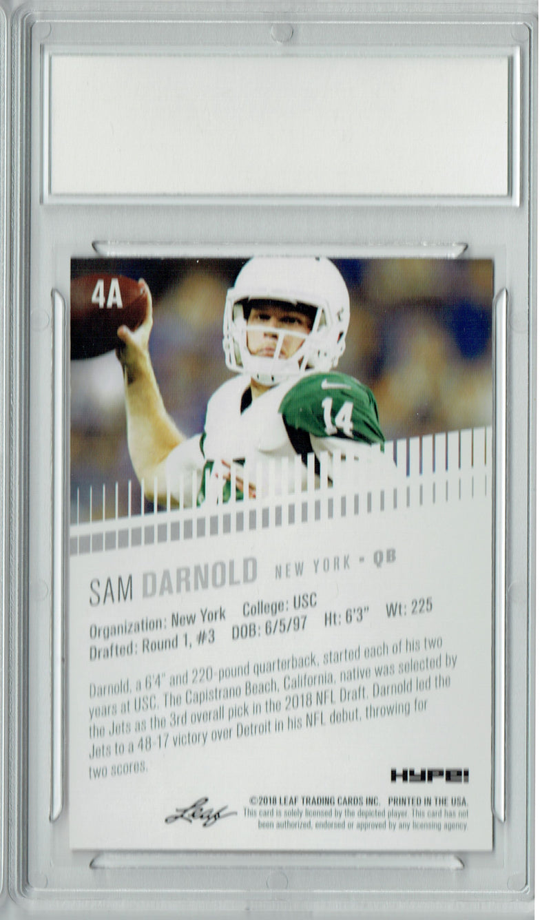 Sam Darnold Rookie Card New York PGI 10 Gem Mint Football Trading Card 2018 Leaf HYPE! #4A Masterpiece True 1 of 1