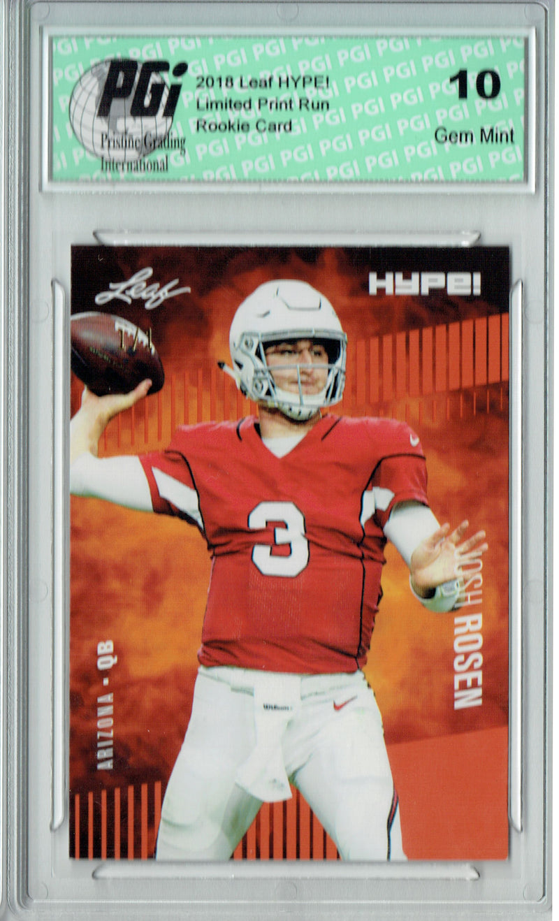 Josh Rosen Rookie Card Arizona PGI 10 Gem Mint Football Trading Card 2018 Leaf HYPE! #6A Masterpiece True 1 of 1