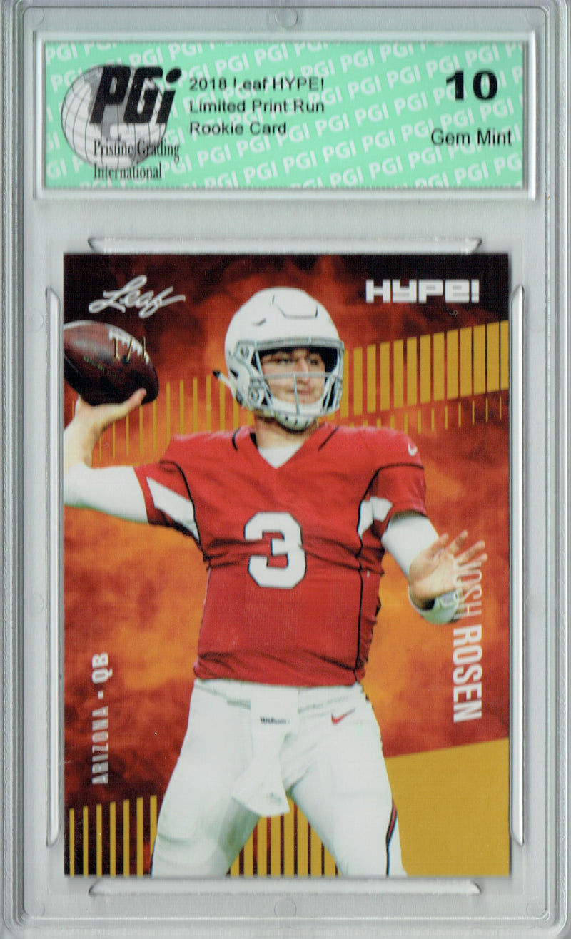 Josh Rosen Rookie Card Arizona PGI 10 Gem Mint Football Trading Card 2018 Leaf HYPE! #6A Gold Blank Back 1 of 1