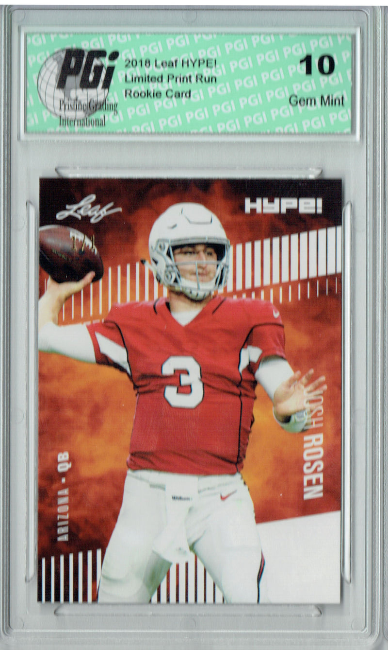 Josh Rosen Rookie Card Arizona PGI 10 Gem Mint Football Trading Card 2018 Leaf HYPE! #6A White Blank Back 1 of 1
