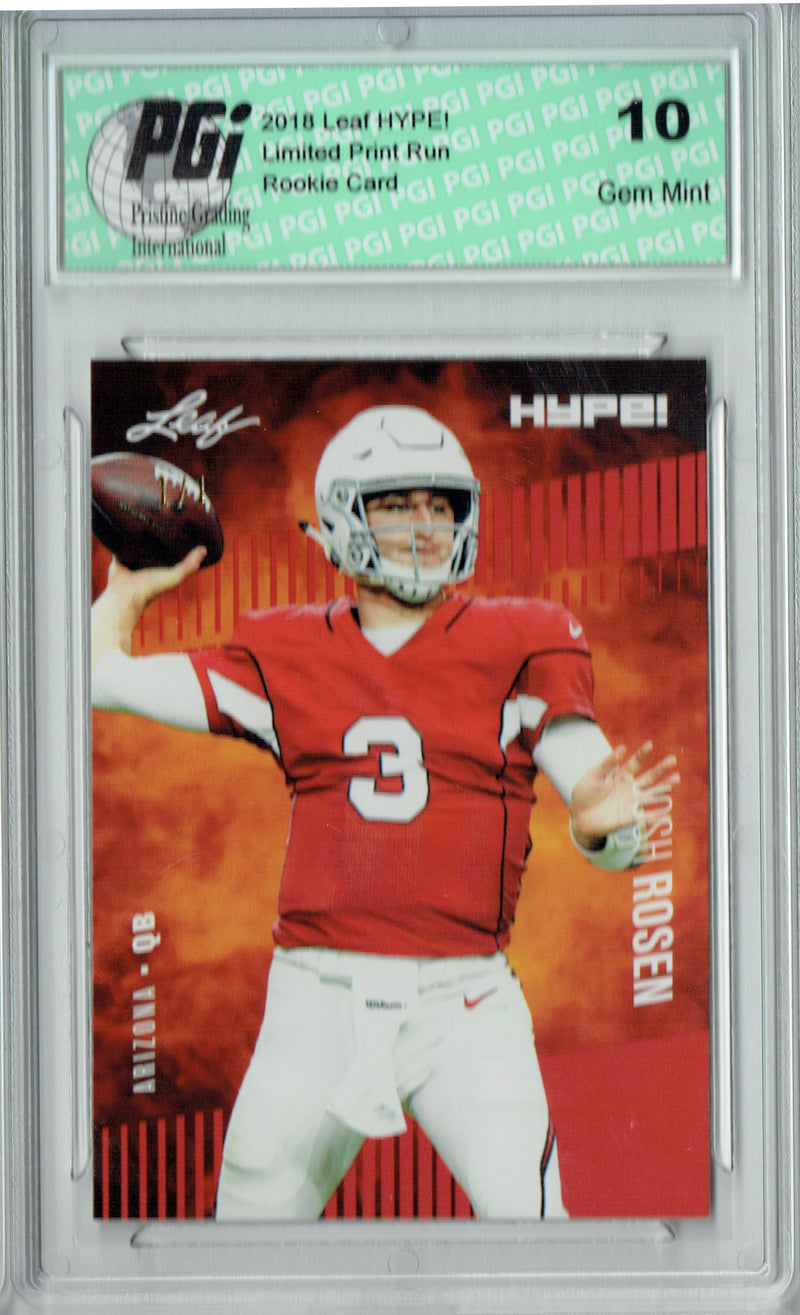 Josh Rosen Rookie Card Arizona PGI 10 Gem Mint Football Trading Card 2018 Leaf HYPE! #6A Red Blank Back 1 of 1