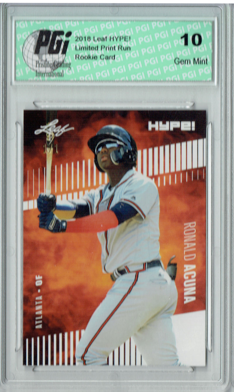 Ronald Acuna 2018 Leaf HYPE #1A White Blank Back 1 of 1 Rookie Card PGI 10