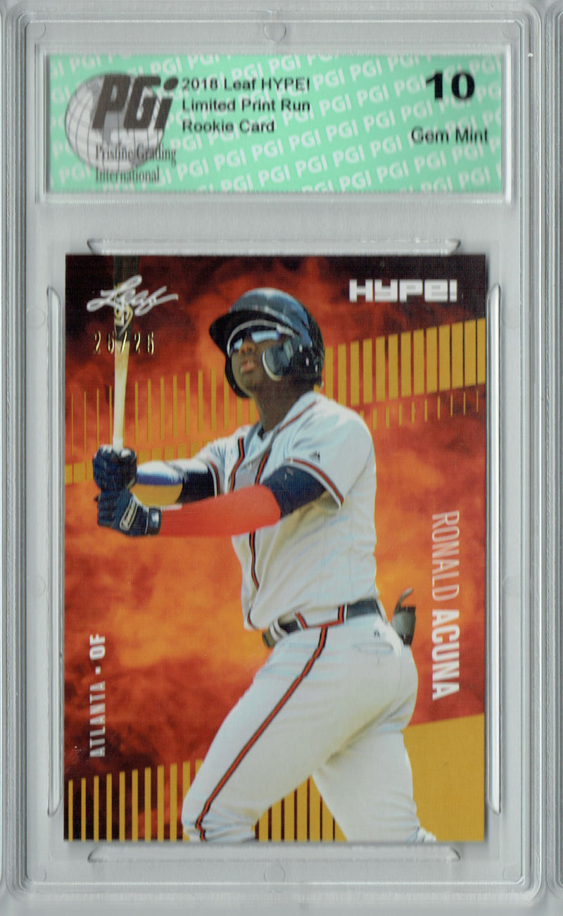 Ronald Acuna 2018 Leaf HYPE #1A Gold SP, Only 25 Made Rookie Card PGI 10