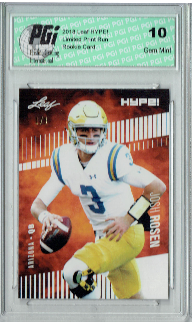 Josh Rosen Rookie Card Arizona PGI 10 Gem Mint Football Trading Card 2018 Leaf HYPE! #6 White Blank Back 1 of 1