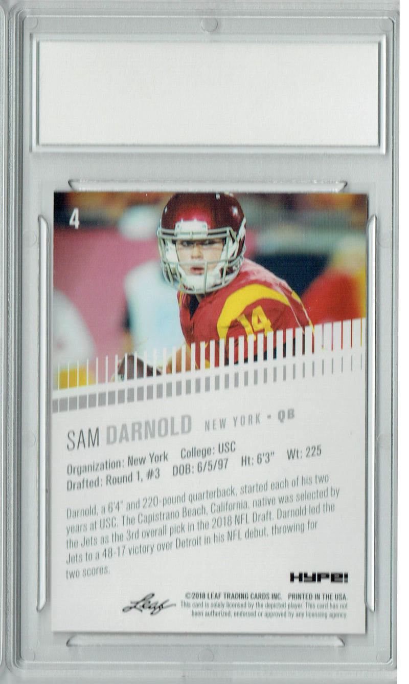 Sam Darnold Rookie Card New York PGI 10 Gem Mint Football Trading Card 2018 Leaf HYPE! #4 Masterpiece True 1 of 1