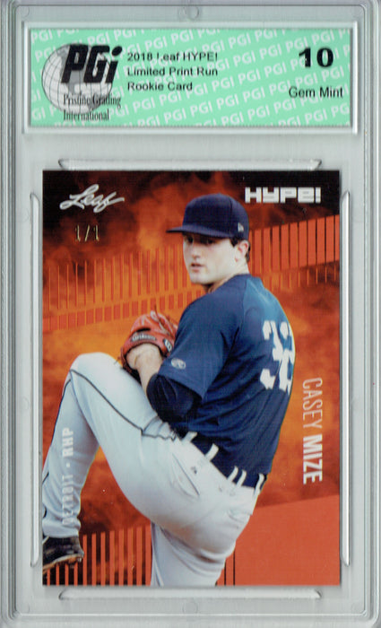 Casey Mize 2018 Leaf HYPE! #11 Masterpiece True 1 of 1 Rookie Card PGI 10