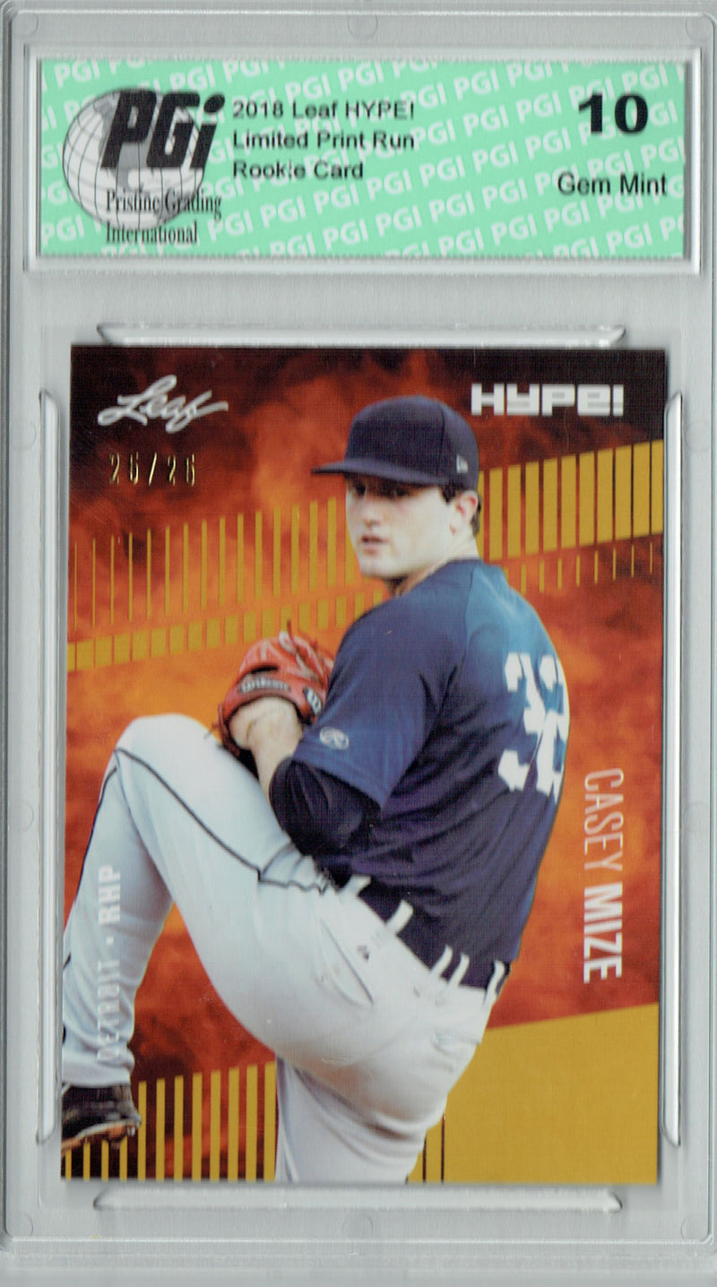 Casey Mize 2018 Leaf HYPE #11 Gold SP, Only 25 Made Rookie Card PGI 10