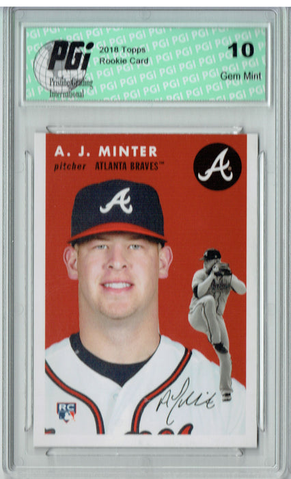 A.J. Minter 2018 Topps #254 1954 Throwback, 842 Made Rookie Card PGI 10