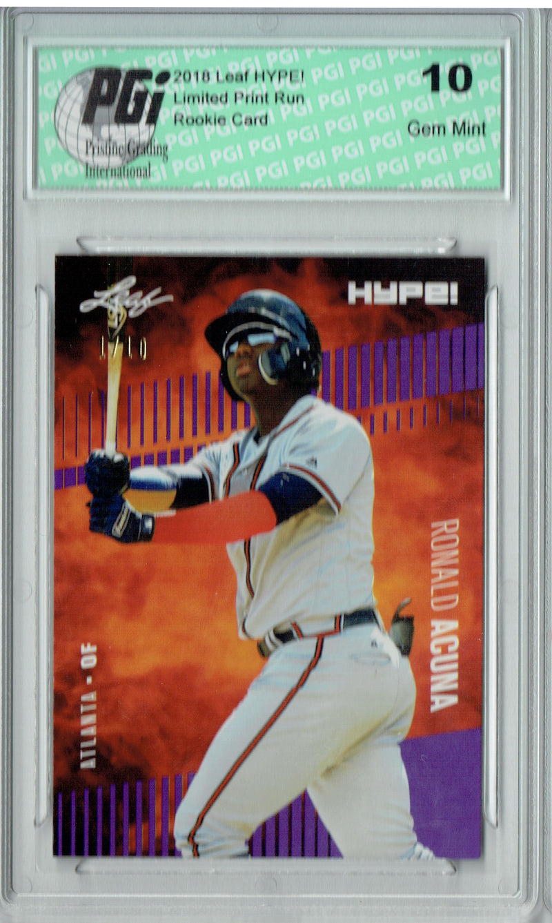 Ronald Acuna 2018 Leaf HYPE #1A The #1 of 10 Rookie Card PGI 10