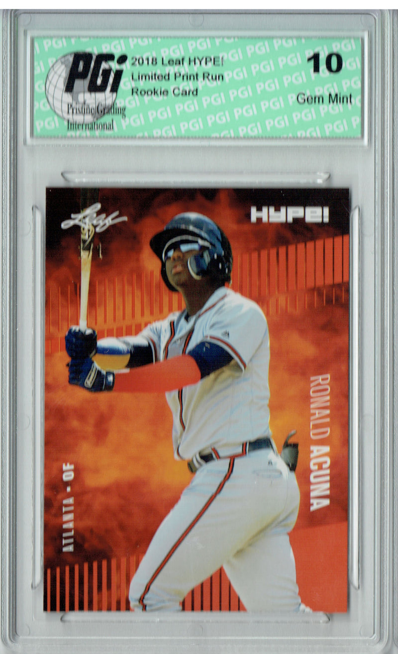 Ronald Acuna 2018 Leaf HYPE #1A Masterpiece 1 of 1 Rookie Card PGI 10