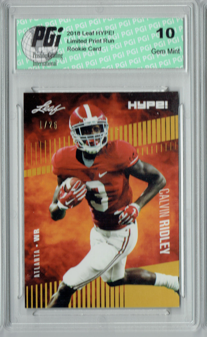 Calvin Ridley Rookie Card Atlanta PGI 10 Gem Mint Football Trading Card 2018 Leaf HYPE! #8 The 1 of 25
