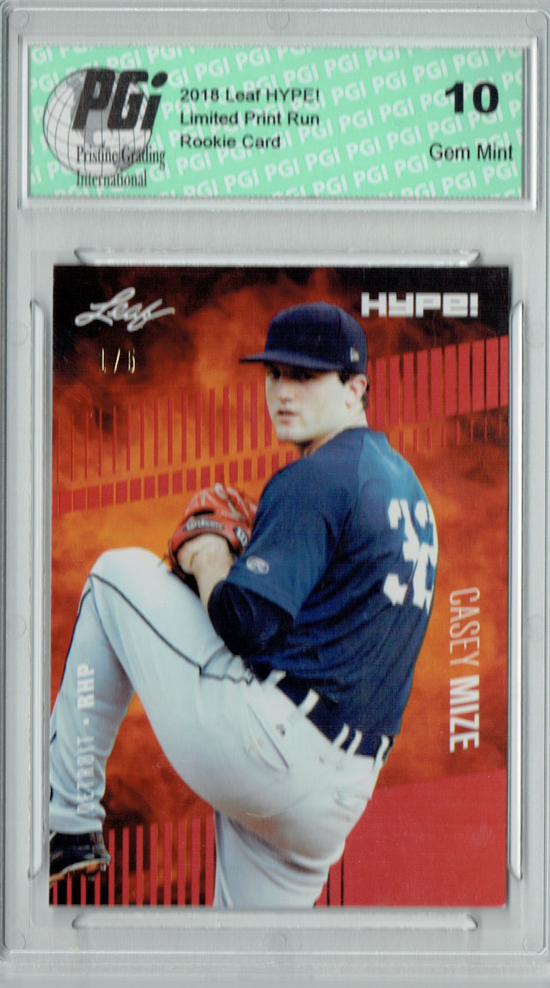 Casey Mize 2018 Leaf HYPE #11 The #1 of 5 Rookie Card PGI 10