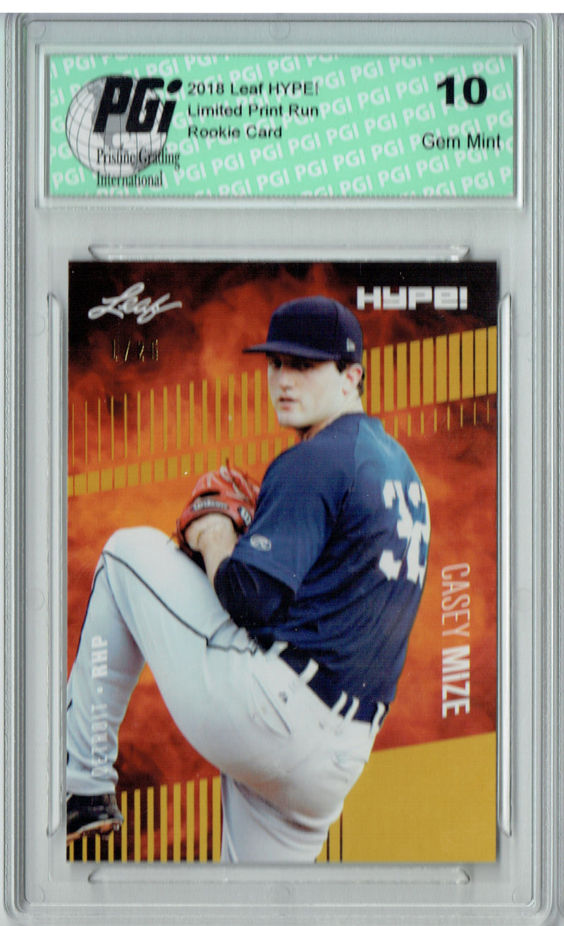 Casey Mize 2018 Leaf HYPE #11 The #1 of 25 Rookie Card PGI 10