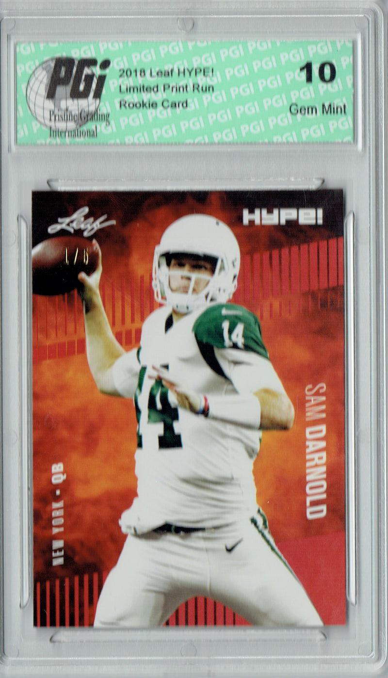 Sam Darnold Rookie Card New York PGI 10 Gem Mint Football Trading Card 2018 Leaf HYPE! #4A The #1 of 5