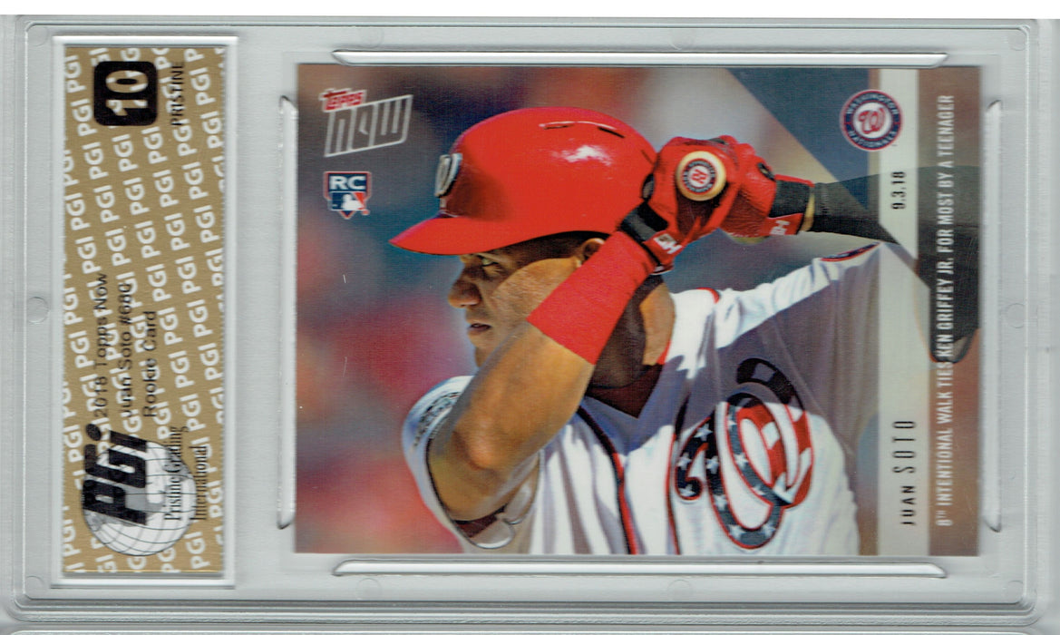 Juan Soto 2018 Topps Now #680 PRISTINE Rookie Card PGI 10