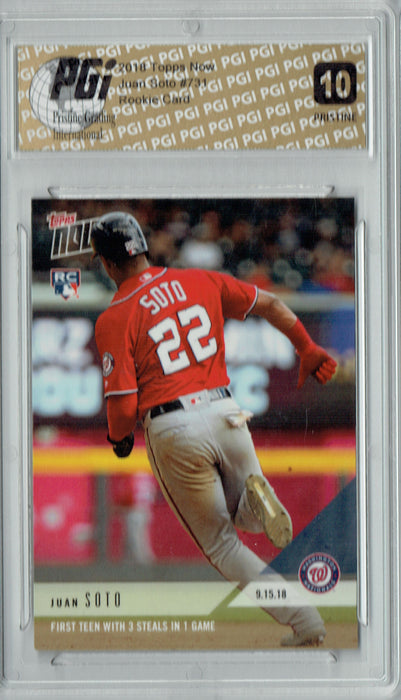 Juan Soto 2018 Topps Now #731 PRISTINE Rookie Card PGI 10