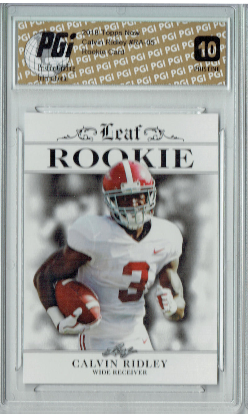 Calvin Ridley Rookie Card Atlanta PGI 10 Gem Mint Football Trading Card 2018 Leaf Exclusive #RA-05 PRISTINE