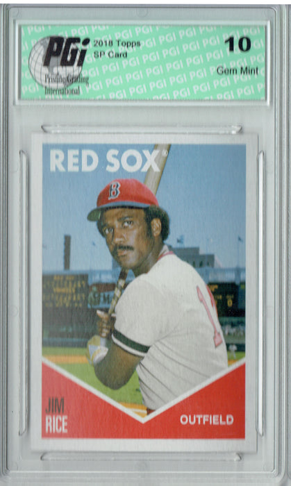 Jim Rice 2018 Topps 582 Montgomery #21 SP Limited Run Card PGI 10