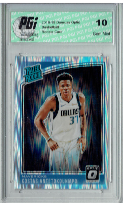 Kostas Antetokounmpo 2018 Donruss Optic #185 Shock SP Rookie Card PGI 10