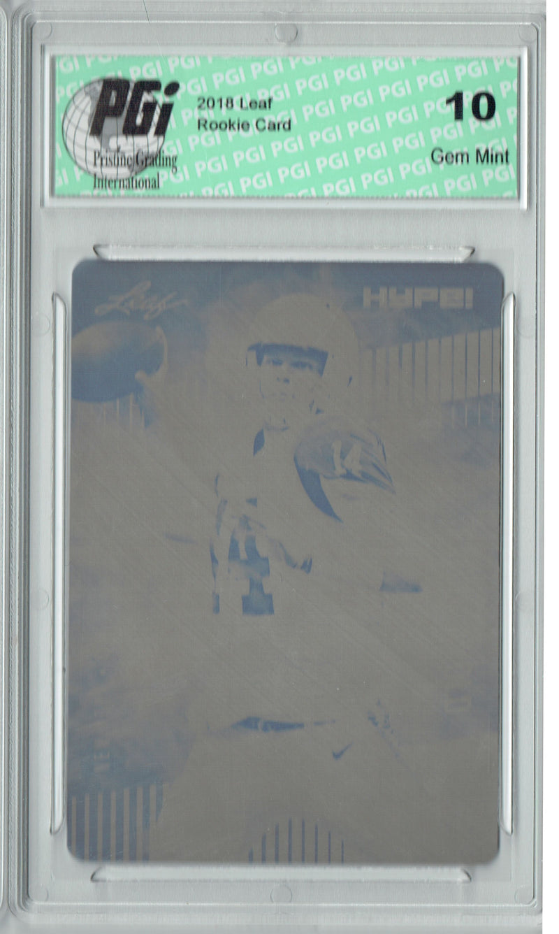Sam Darnold Rookie Card New York PGI 10 Gem Mint Football Trading Card 2018 Leaf HYPE! #4A Rare Black Plate 1 of 1
