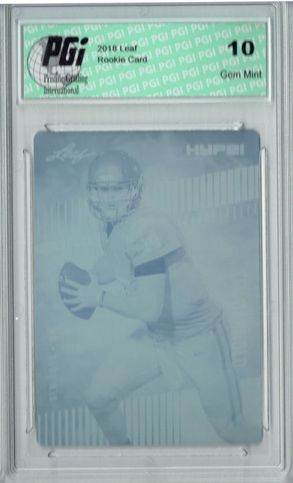 Sam Darnold 2018 Leaf HYPE! #4 Rare Cyan Plate 1 of 1 Rookie Card PGI 10