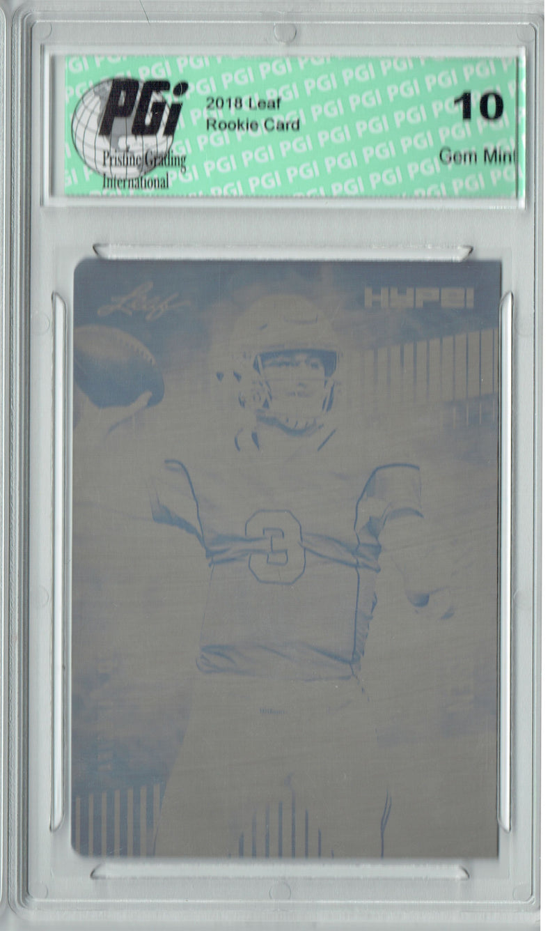 Josh Rosen Rookie Card Arizona PGI 10 Gem Mint Football Trading Card 2018 Leaf HYPE! #6 Rare Black Plate 1 of 1