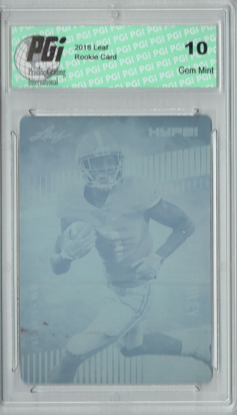 Calvin Ridley Rookie Card Atlanta PGI 10 Gem Mint Football Trading Card 2018 Leaf HYPE! #8 Rare Magenta Plate 1 of 1