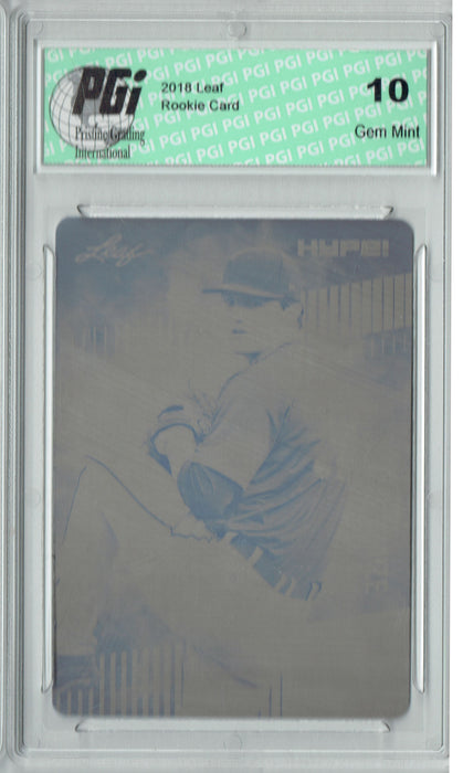 Casey Mize 2018 Leaf HYPE! #11 Rare Black Plate 1 of 1 Rookie Card PGI 10