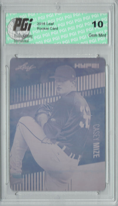 Casey Mize 2018 Leaf HYPE! #11 Rare Magenta Plate 1 of 1 Rookie Card PGI 10