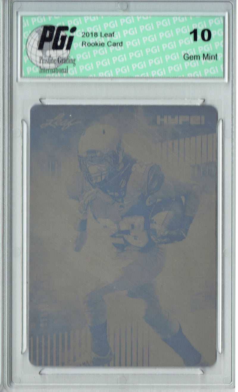 Phillip Lindsay Rookie Card Denver PGI 10 Gem Mint Football Trading Card 2018 Leaf HYPE! #12 Rare Black Plate 1 of 1