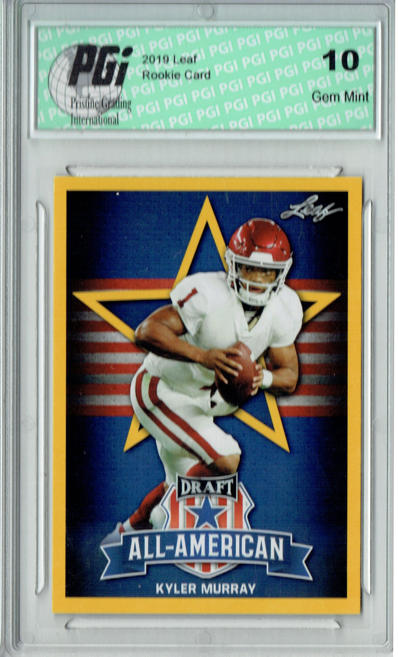 Kyler Murray Rookie Card Arizona PGI 10 Gem Mint Football Trading Card 2019 Leaf Draft #SP-KM2 All-American Gold SP
