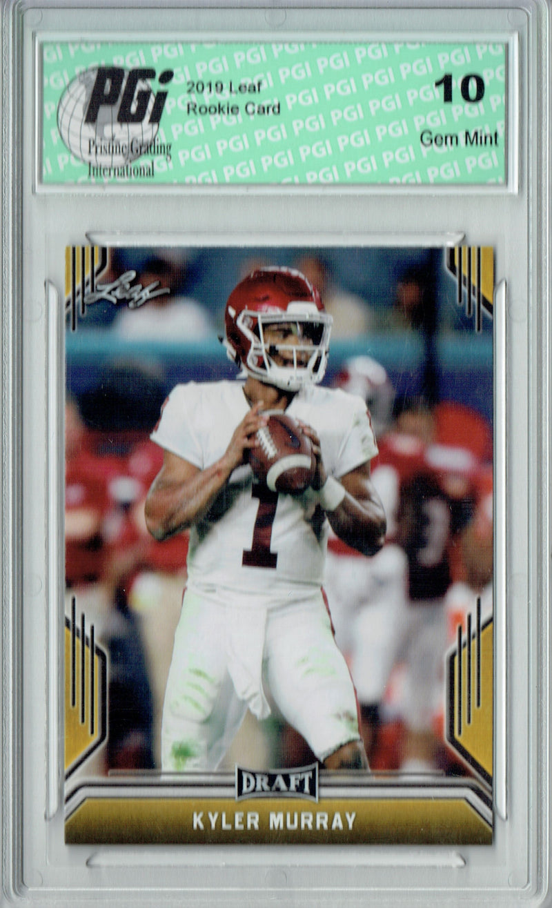 Kyler Murray Rookie Card Arizona PGI 10 Gem Mint Football Trading Card 2019 Leaf Draft #SP-KM1 Gold SP