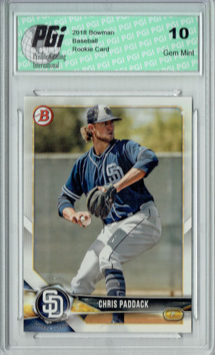 Chris Paddack 2018 Bowman Draft #BD-68 Rookie Card PGI 10