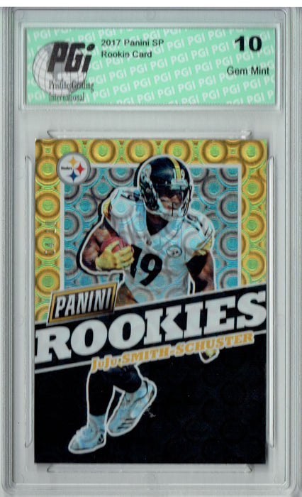 JuJu Smith-Schuster 2017 Panini #FB50 #4/10 SSP RARE Rookie Card PGI 10