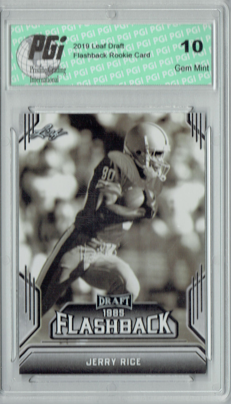 Jerry Rice 2019 Leaf Draft #07 Flashback Rookie Card PRISTINE PGI 10